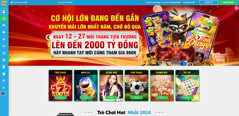 Tận hưởng giao diện đặc sắc sau khi đăng ký 99ok